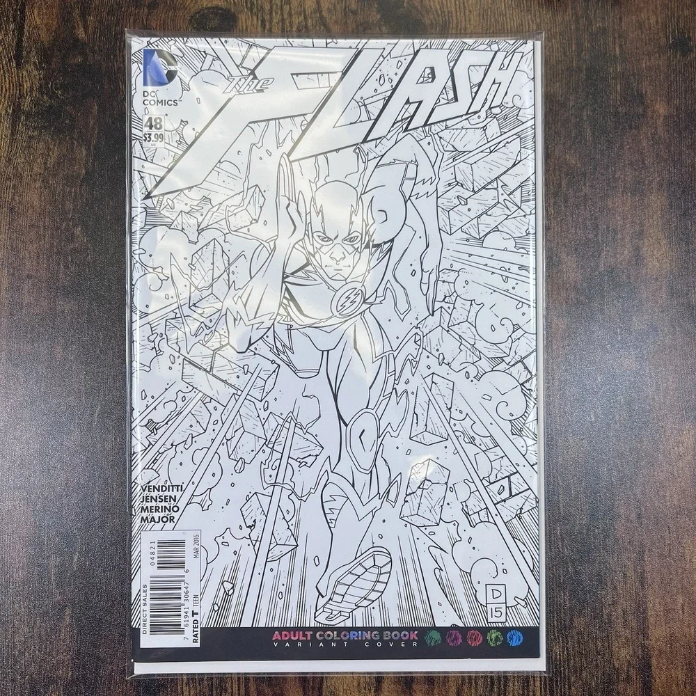 Batman #48  The Flash #48 Adult Coloring Book Variant DC New 52 2015 Snyder